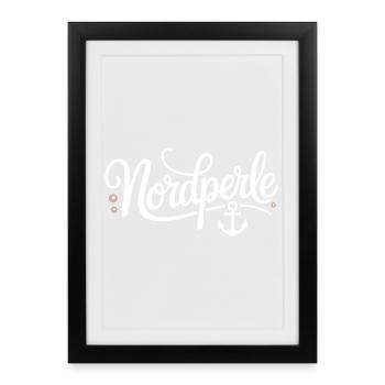 Nordperle Hamburg North Sea Baltic Sea North German Deern - Framed poster (27 × 37 cm) - black - Front