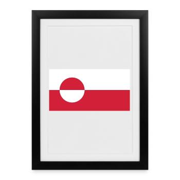 Make America Go Away – Greenland Flag - Framed poster (27 × 37 cm) - black - Front