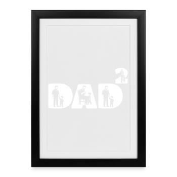 T-shirt Papa High 2 Jumeaux Double Papa - Affiche encadrée (27 × 37 cm) - noir - Devant