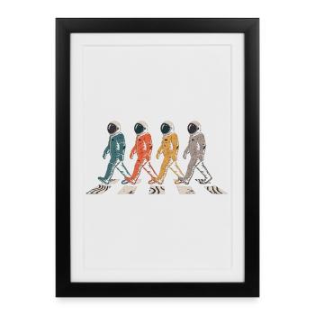 T-shirt Astronaut Crossing – Sortie dans l’espace - Affiche encadrée (27 × 37 cm) - noir - Devant