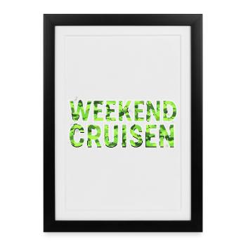 Weekend Cruisen Tuning Szene Car Meet - Gerahmtes Poster (27 × 37 cm) - Schwarz - Vorne
