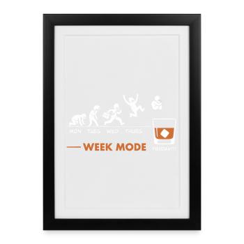 Vive le week-end - humour Wisky - Framed poster (27 × 37 cm) - black - Front