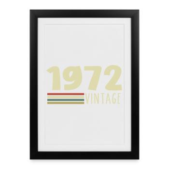 1972-Anniversaire-1972-retro-1972 - Affiche encadrée (27 × 37 cm) - noir - Devant