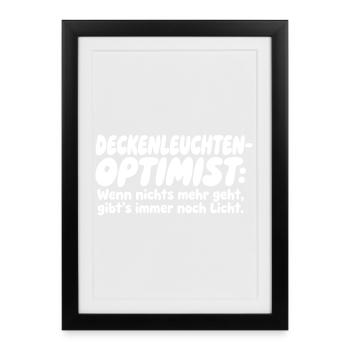 Deckenleuchten-Optimist - Gerahmtes Poster (27 × 37 cm) - Schwarz - Vorne