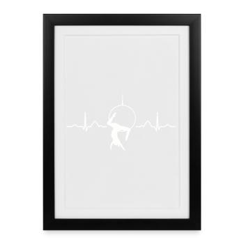 Anneau aérien Rythme de cœur Lyra Anneau aérien - Affiche encadrée (27 × 37 cm) - noir - Devant