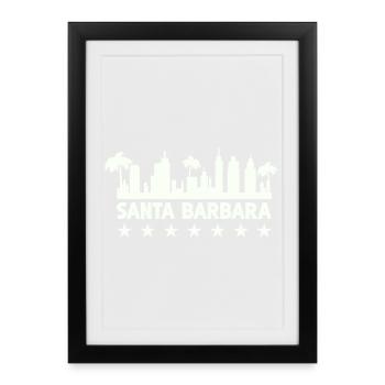 Santa Barbara Coastal Skyline - Framed poster (27 × 37 cm) - black - Front