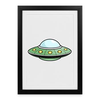 Vert OVNI - Affiche encadrée (27 × 37 cm) - noir - Devant