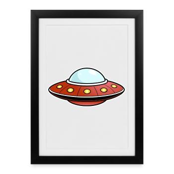 Rouge OVNI - Affiche encadrée (27 × 37 cm) - noir - Devant