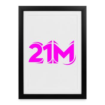 21M Bitcoin Supply Crypto Design 21 Limite Million - Affiche encadrée (27 × 37 cm) - noir - Devant