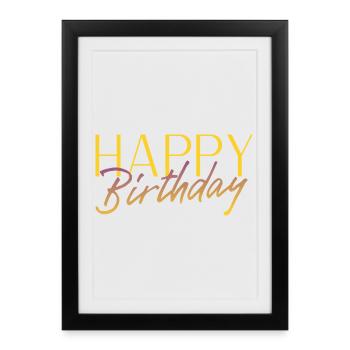 Bon anniversaire - Affiche encadrée (27 × 37 cm) - noir - Devant