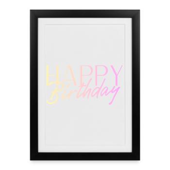 Bon anniversaire - Affiche encadrée (27 × 37 cm) - noir - Devant