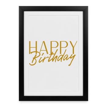 Bon anniversaire - Affiche encadrée (27 × 37 cm) - noir - Devant