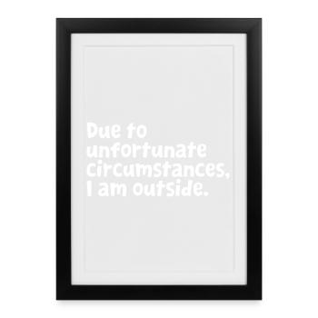 Design introverti drôle - Sarcasme, sarcasme, humour - Affiche encadrée (27 × 37 cm) - noir - Devant