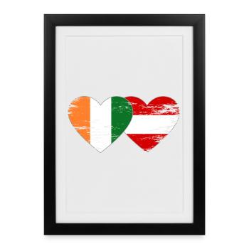 Cœur du drapeau de la Côte d’Ivoire - Affiche encadrée (27 × 37 cm) - noir - Devant
