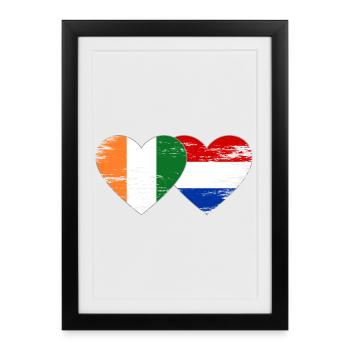 Côte d'Ivoire Holland flag used - Framed poster (27 × 37 cm) - black - Front