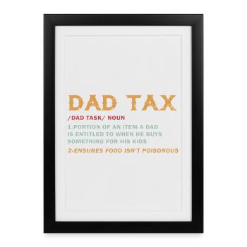 Taxe sur les pères : fardeau des cadeaux pour enfants - Affiche encadrée (27 × 37 cm) - noir - Devant