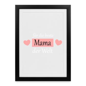 Muttertags Geschenk Mutter Muttertag Geschenkidee - Gerahmtes Poster (27 × 37 cm) - Schwarz - Vorne