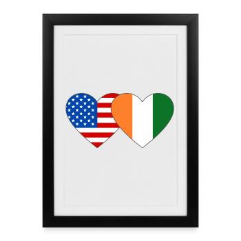 Cœur du drapeau de la Côte d’Ivoire des États-Unis - Affiche encadrée (27 × 37 cm) - noir - Devant