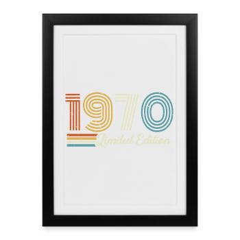 56e anniversaire 1970 Né en 1970 - Affiche encadrée (27 × 37 cm) - noir - Devant