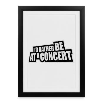 Je préférerais être à un concert Lustig Musik Konzert - Affiche encadrée (27 × 37 cm) - noir - Devant