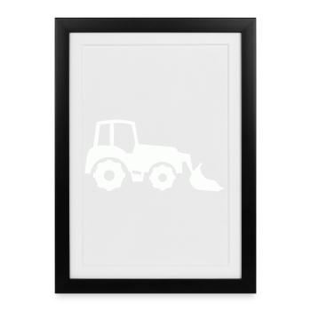 Tractor Silhouette Front End Loader - Framed poster (27 × 37 cm) - black - Front