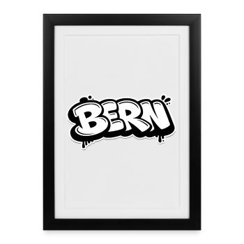 Bern Throwie - Affiche encadrée (27 × 37 cm) - noir - Devant