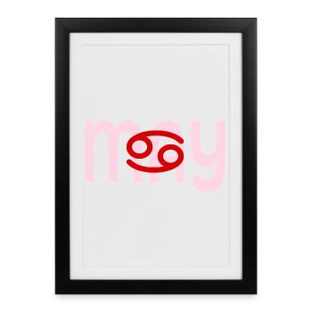 Birthday May - Zodiac Sign Cancer - Framed poster (27 × 37 cm) - black - Front