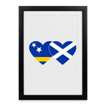 Cœur du drapeau de Curaçao en Écosse utilisé - Affiche encadrée (27 × 37 cm) - noir - Devant