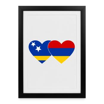Curacao Armenia Flag Heart - Framed poster (27 × 37 cm) - black - Front