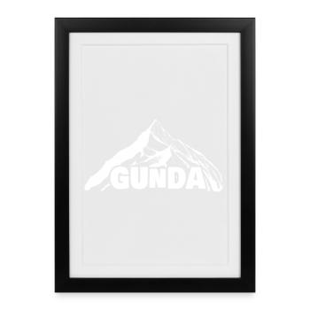 Gunda d’alpinisme - Affiche encadrée (27 × 37 cm) - noir - Devant