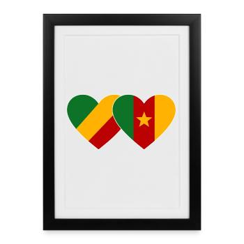 Drapeau du Congo Cameroun - Affiche encadrée (27 × 37 cm) - noir - Devant