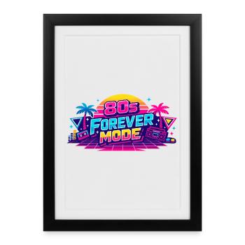 80s Forever Neon Retro - Framed poster (27 × 37 cm) - black - Front