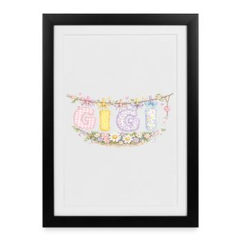 Gigi Flowers and Pastel | Grandma Adorée Gift - Framed poster (27 × 37 cm) - black - Front