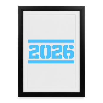 Art numéral de l’année en bloc 2026 - Affiche encadrée (27 × 37 cm) - noir - Devant