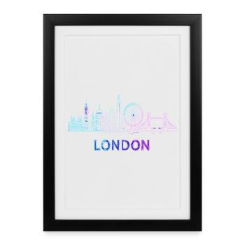Horizon de la ville de Londres - Affiche encadrée (27 × 37 cm) - noir - Devant