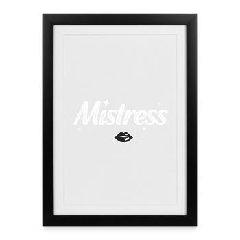 Mistress Pin-Up Logo - Affiche encadrée (27 × 37 cm) - noir - Devant
