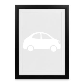 Cadeau du permis de conduire automobile - Affiche encadrée (27 × 37 cm) - noir - Devant