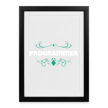 Programmer Ornament Font - Framed poster (27 × 37 cm) - black - Front