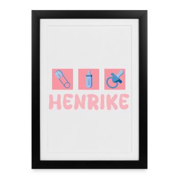 Cadeau pour Henrike - Affiche encadrée (27 × 37 cm) - noir - Devant