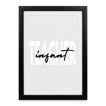 Don d’un enseignant pour nourrissons et assistant en garde d’enfants - Affiche encadrée (27 × 37 cm) - noir - Devant