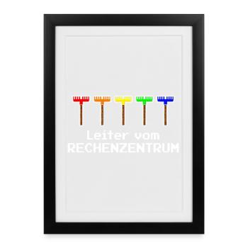 Leiter vom Rechenzentrum Gartenoutfit Gartenarbeit - Gerahmtes Poster (27 × 37 cm) - Schwarz - Vorne