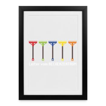 keine Zeit das Rechenzentrum ruft Gartenoutfit - Gerahmtes Poster (27 × 37 cm) - Schwarz - Vorne