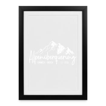 Alpenüberquerung 2026 L1 Garmisch Brescia - Gerahmtes Poster (27 × 37 cm) - Schwarz - Vorne