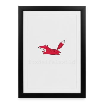 Fuchs fuxdeifelswild - Gerahmtes Poster (27 × 37 cm) - Schwarz - Vorne