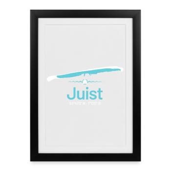 Juist | Carte de conception - Affiche encadrée (27 × 37 cm) - noir - Devant