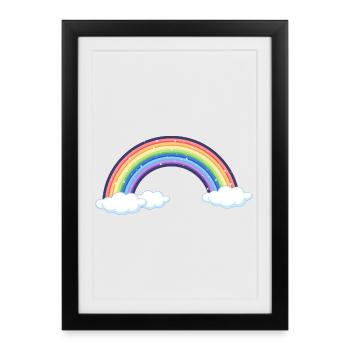 Vibrant Rainbow Over Clouds - Framed poster (27 × 37 cm) - black - Front