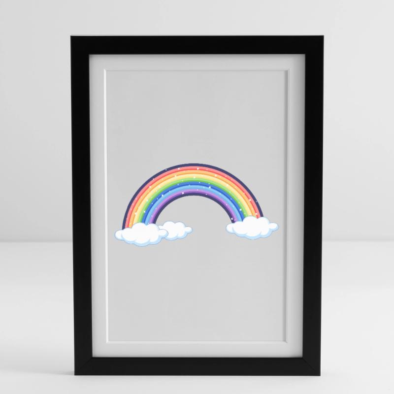 Vibrant Rainbow Over Clouds Framed poster (27 × 37 cm)