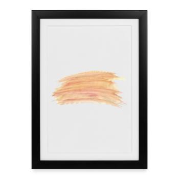 Peach Watercolor Stripes - Framed poster (27 × 37 cm) - black - Front