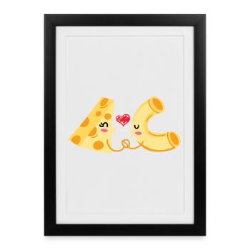 Fromages et nouilles Parfaits Ensemble - Affiche encadrée (27 × 37 cm) - noir - Devant