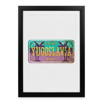 Signe vintage Yougoslavie - Affiche encadrée (27 × 37 cm) - noir - Devant